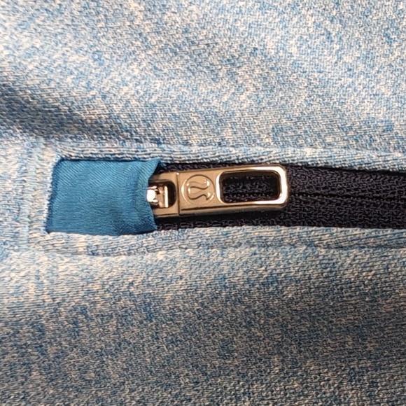 Lululemon Pulse Full Zip Performance Jacket Sz Large in 'Heathered Riviera' Blue - Picture 8 of 14